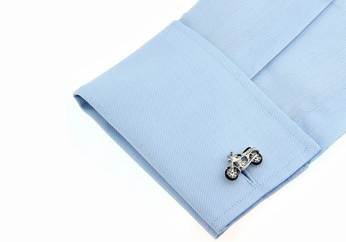Motor bike cuff links on cuff