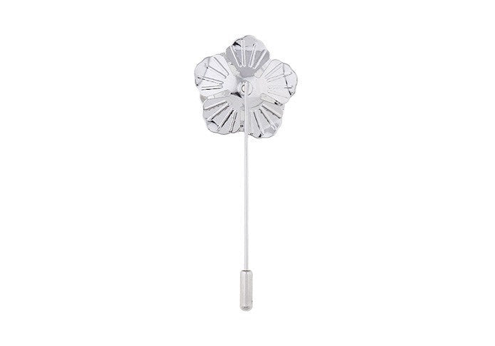 Silver Rose Lapel Badge