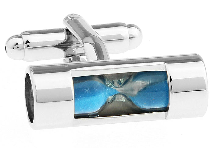 Hourglass Cuff Links - Blue
