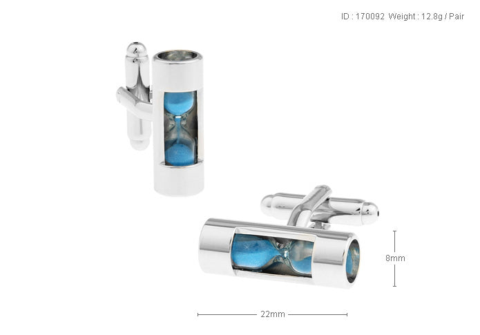 Hourglass Cuff Links - Blue