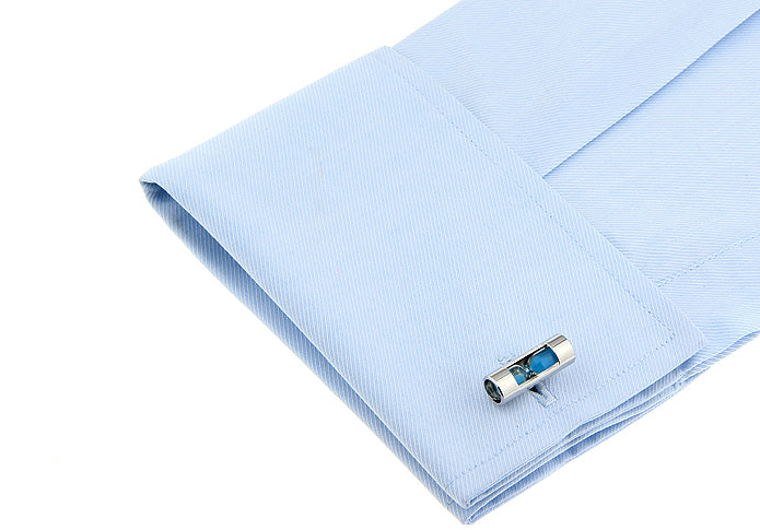 Hourglass Cuff Links - Blue