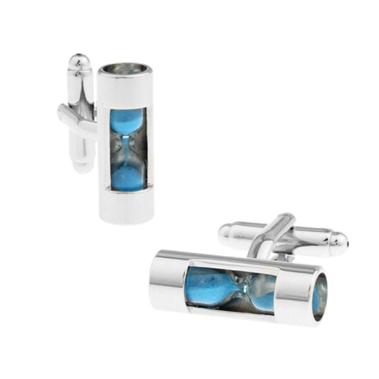 Hourglass Cuff Links - Blue