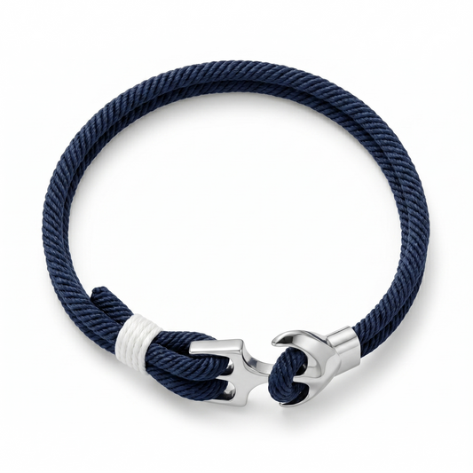 Anchor Blue Weave Bracelet