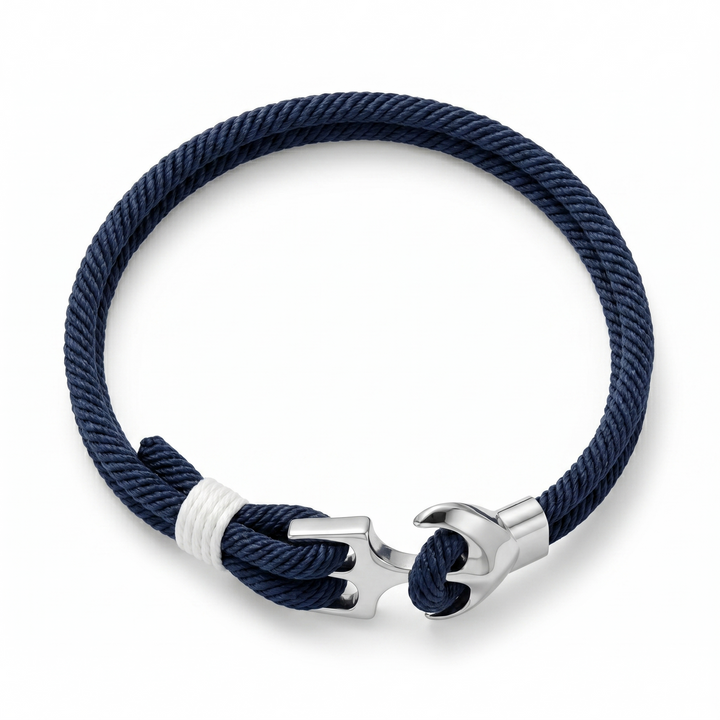 Anchor Blue Weave Bracelet