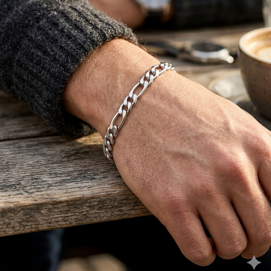 Figaro Thick Stainless Steel Bracelet