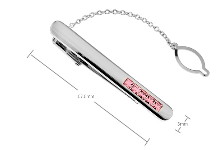 Pink Diamonté Tiled Tie Bar with Chain, Unbreakable Man - 2