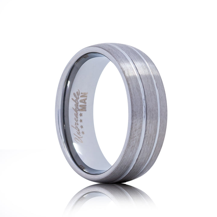 Trust Tungsten Ring - 8mm Brushed Silver Men's Band
