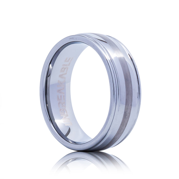 Gallant Tungsten Ring - 8mm Brushed & Polished Men's Band